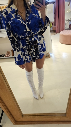 Camisa Vestido Iana de satén de seda estampada