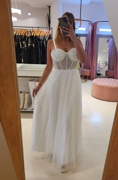 Vestido Máxima corsette strass y glitter