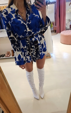 Camisa Vestido Iana de satén de seda estampada - comprar online