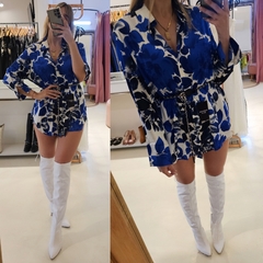 Camisa Vestido Iana de satén de seda estampada - GARAGE 3117
