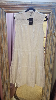 Vestido Virma Broderie cuello mao con lazo en internet