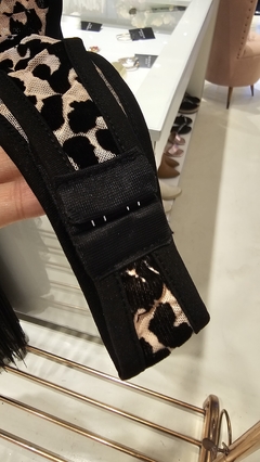 Body Vivian Devoré animal print cavado terciopelo y tull