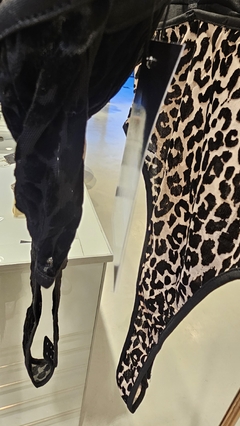 Body Vivian Devoré animal print cavado terciopelo y tull - comprar online