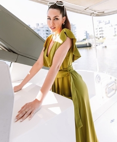 Vestido Olimpia crep con cinturón y bolsillos - comprar online