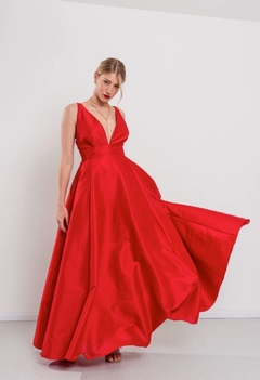 Vestido Roger Shantung armado con bolsillos - comprar online