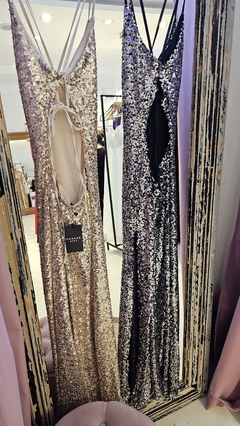 Vestido Mistery paillette con tajo y espalda descubierta cruzada - GARAGE 3117