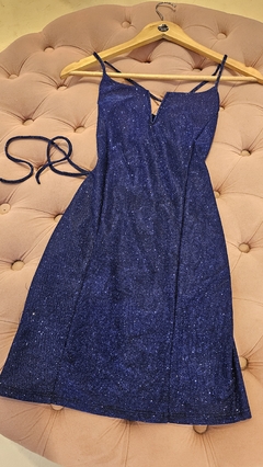 Vestido Ameril Glitter espalda cruzada - tienda online