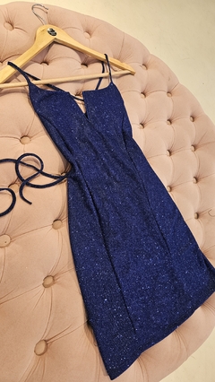 Vestido Ameril Glitter espalda cruzada