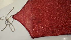 Top Gratt Glitter Con tira de strass translucido - tienda online