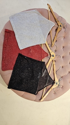 Imagen de Top Gratt Glitter Con tira de strass translucido