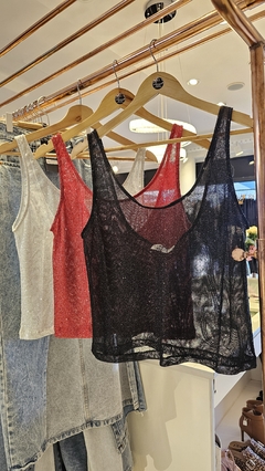 Musculosa Diosa Glitter translucida