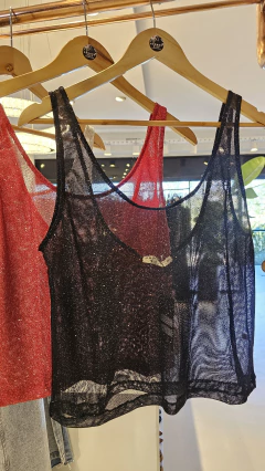 Musculosa Diosa Glitter translucida - comprar online