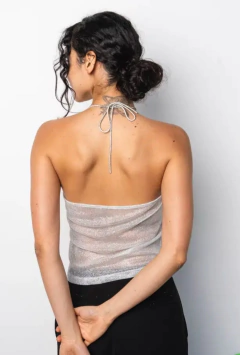 Top Gratt Glitter Con tira de strass translucido - GARAGE 3117