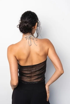 Top Gratt Glitter Con tira de strass translucido - comprar online