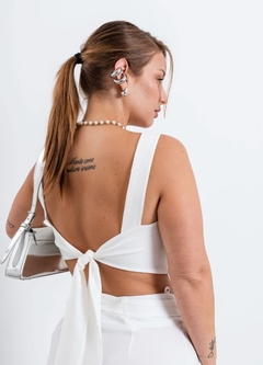 Top Leonor crep con lazo regulable en espalda - tienda online