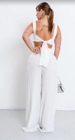 Top Leonor crep con lazo regulable en espalda