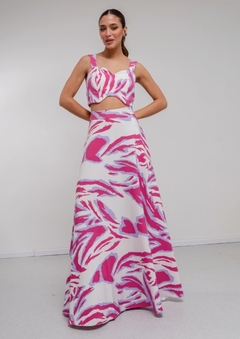 Top Aleia crep pesado estampado con cierre - GARAGE 3117