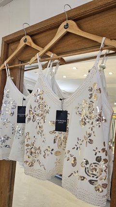 Musculosa Estella gasa bordada