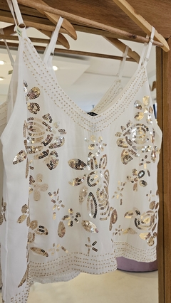 Musculosa Estella gasa bordada - tienda online