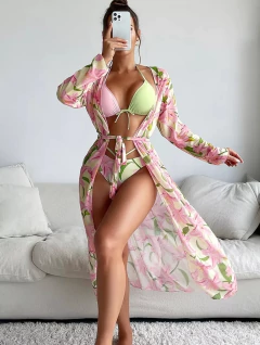 Set Flor Kimono + Bikini estampado