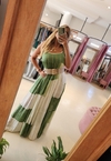 Vestido Jessica voile de seda con detalles en dorado estampado cuadros importado - comprar online