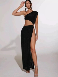 Vestido Fara 1 hombro asimetrico con herraje - tienda online