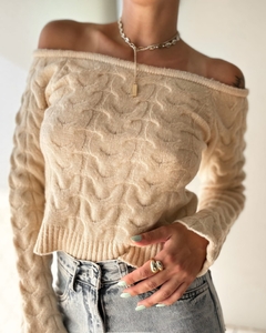Sweater Mara trenza Cuello bote - comprar online