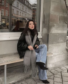 Bufandones nube con flecos - comprar online