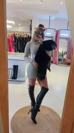 Vestido Vivi ochitos media polera manga larga - tienda online