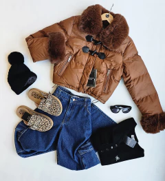 Campera Adela con piel y trabas montgomery - tienda online