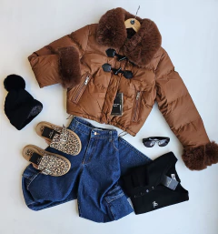 Campera Adela con piel y trabas montgomery - comprar online