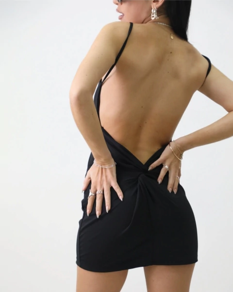 Vestido Pili espalda descubierta con drapeado