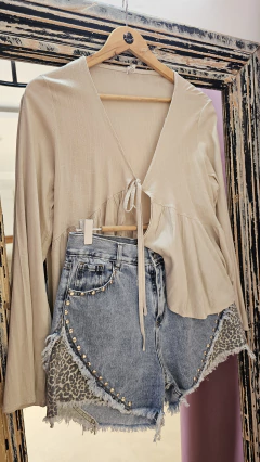 Short Tarina con detalles animal print - comprar online