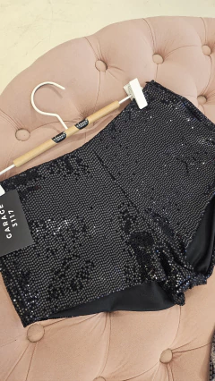 Mini short Transfer negro elastizado