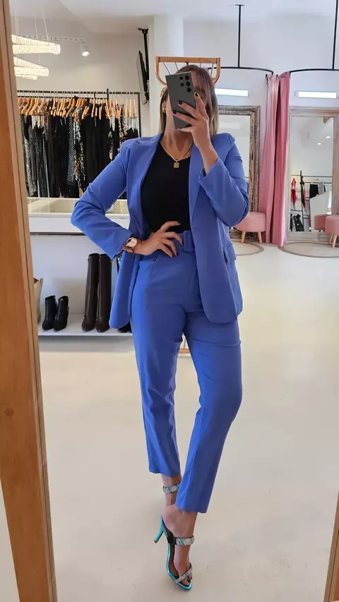 Blazer Azuly lino un botón - comprar online