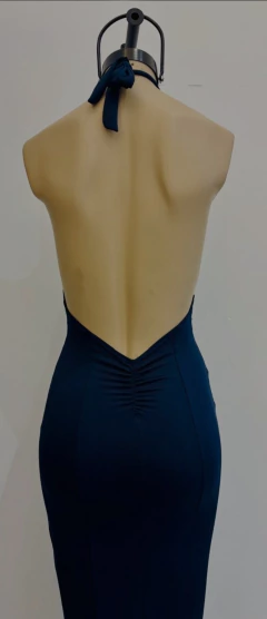 Vestido Magalí escote halter con tajo y frunce en la cola - GARAGE 3117