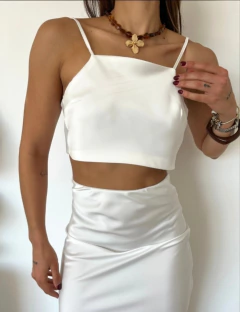 Top Seve Satén con lazo en la espalda para atar - comprar online