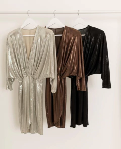 Vestido Afrodita lycra con foil manga 3/4 en internet