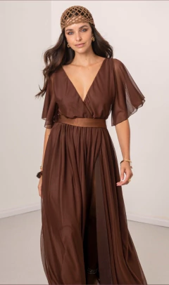 Vestido Queen con mangas y lazo