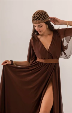 Vestido Queen con mangas y lazo - GARAGE 3117