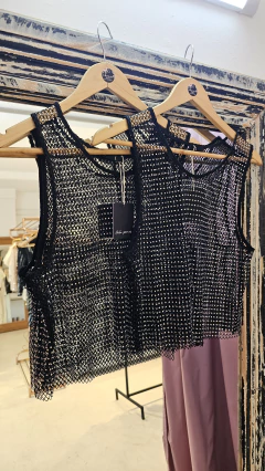 Musculosa red con strass elastizada - GARAGE 3117