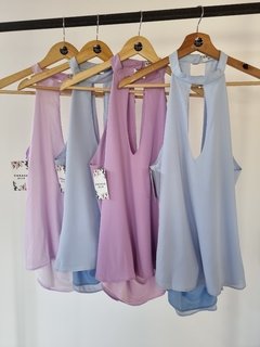 Blusa Maria gasa escote buche en la espalda - tienda online