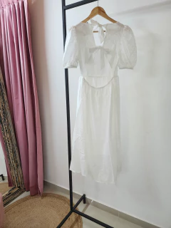 Vestido Agatha importado seda blanco manga princesa - tienda online