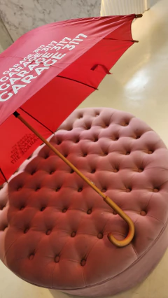 Paraguas G 3117 rojo mango de madera