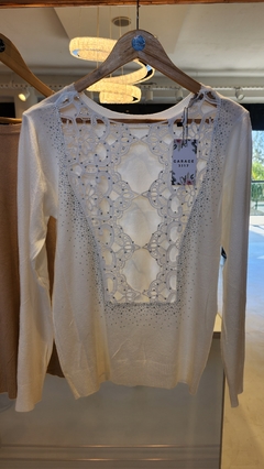 Sweater Anitta importado calado guipure y strass en espalda