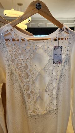 Sweater Anitta importado calado guipure y strass en espalda - tienda online