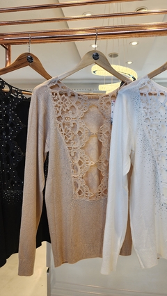 Sweater Anitta importado calado guipure y strass en espalda - GARAGE 3117