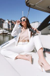 Pantalón Alexandra crep blanco - comprar online