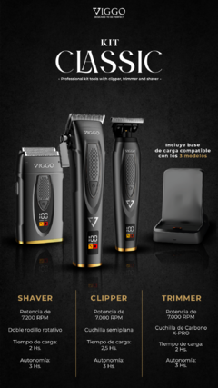 Imagen de VIGGO KIT CLASSIC MAQUINAS DE CORTE CLIPPER/TRIMMER/SHAVER