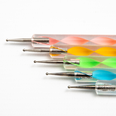 Kit de 5 unidades pinceles dotting pen doble punta decoración de uñas en internet